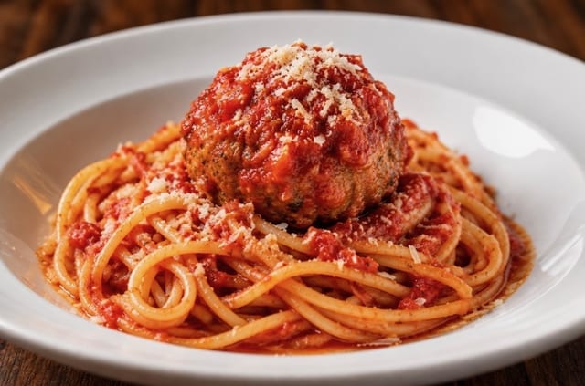 Kids Pasta w/ Meatball.