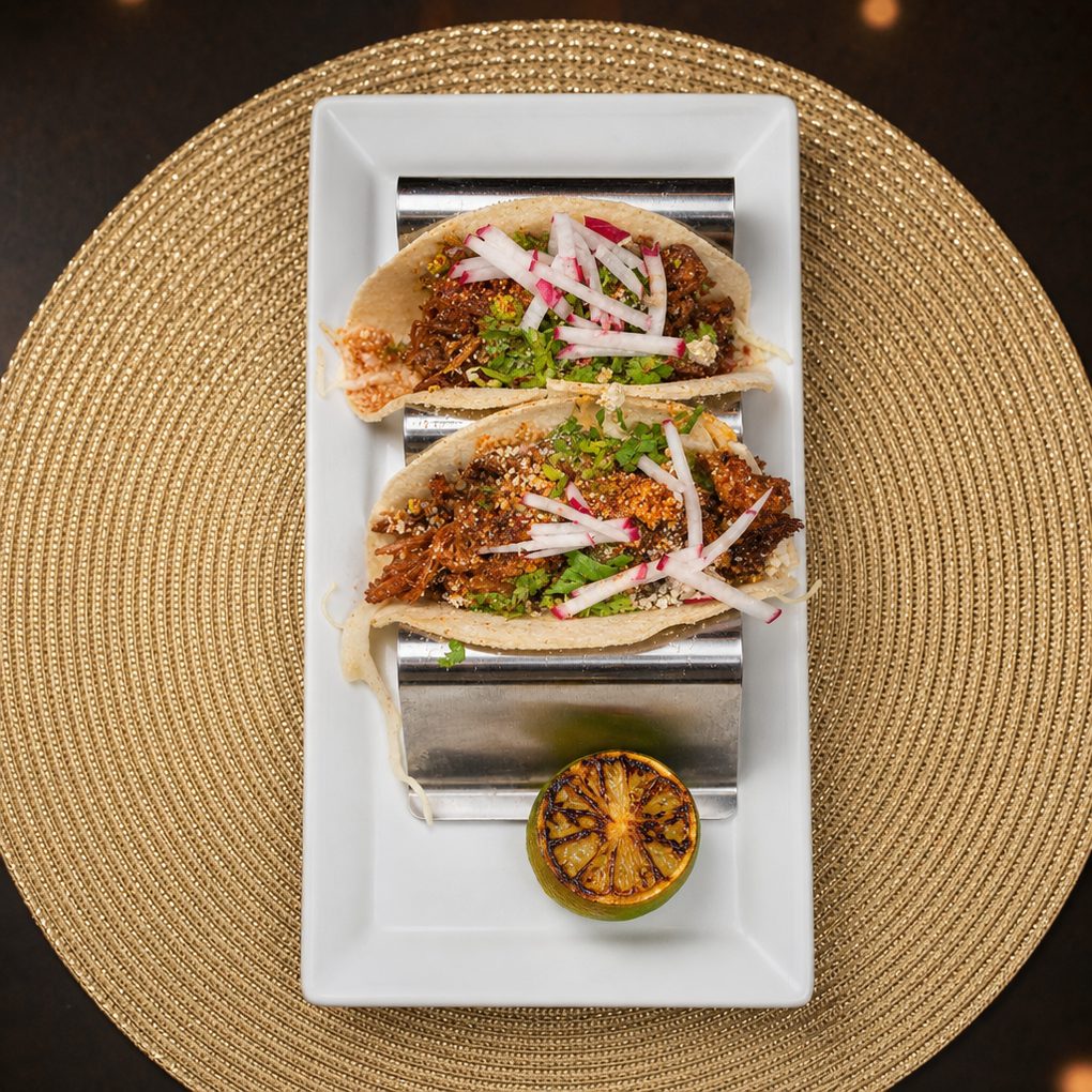 Roasted Pork Taco Trio.