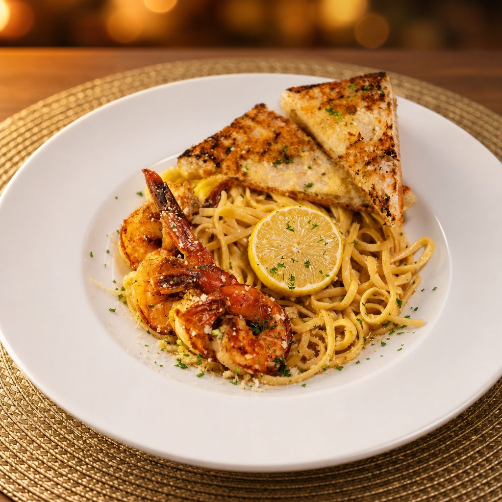 Tiger Shrimp Scampi.